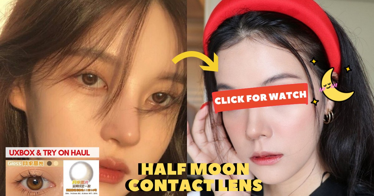 Unbox"Half moon contact lenses"เปิดกล่องคอนแทคเลนส์ลายพระจันทร์เสี้ยว