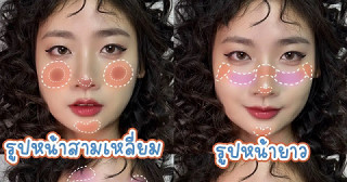 สูตรโกงการแต่งหน้า “ปัดแก้มตามรูปหน้า”