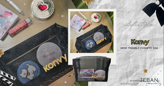 Konvy Mesh Triangle Cosmetic Bag กระเป๋าใส่ของ พกพาสะดวก (: