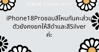 iPhone 18 Pro ชอบสีไหนกันคะ ส่วนตัวยังคงยกให้สีดำและสี Silver ค่ะ