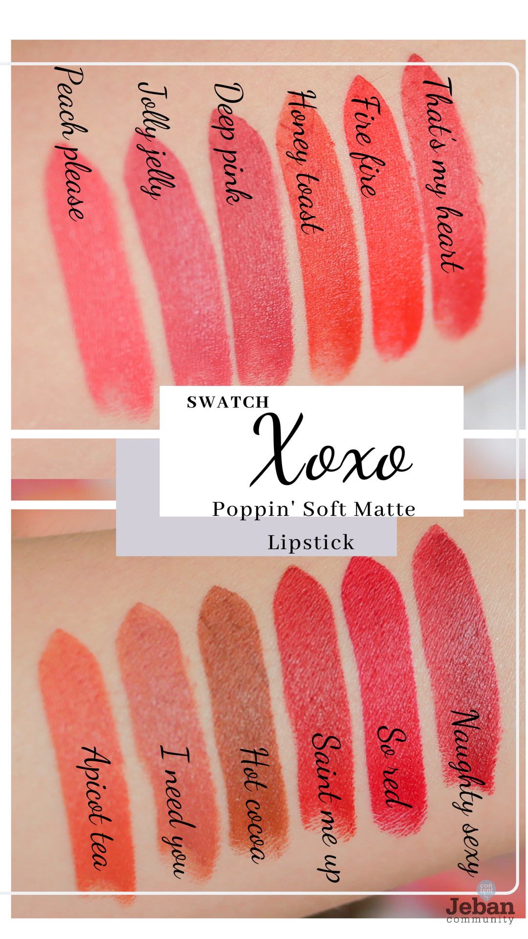 XOXO Poppin' Soft Matte Lipstick Review & swatch