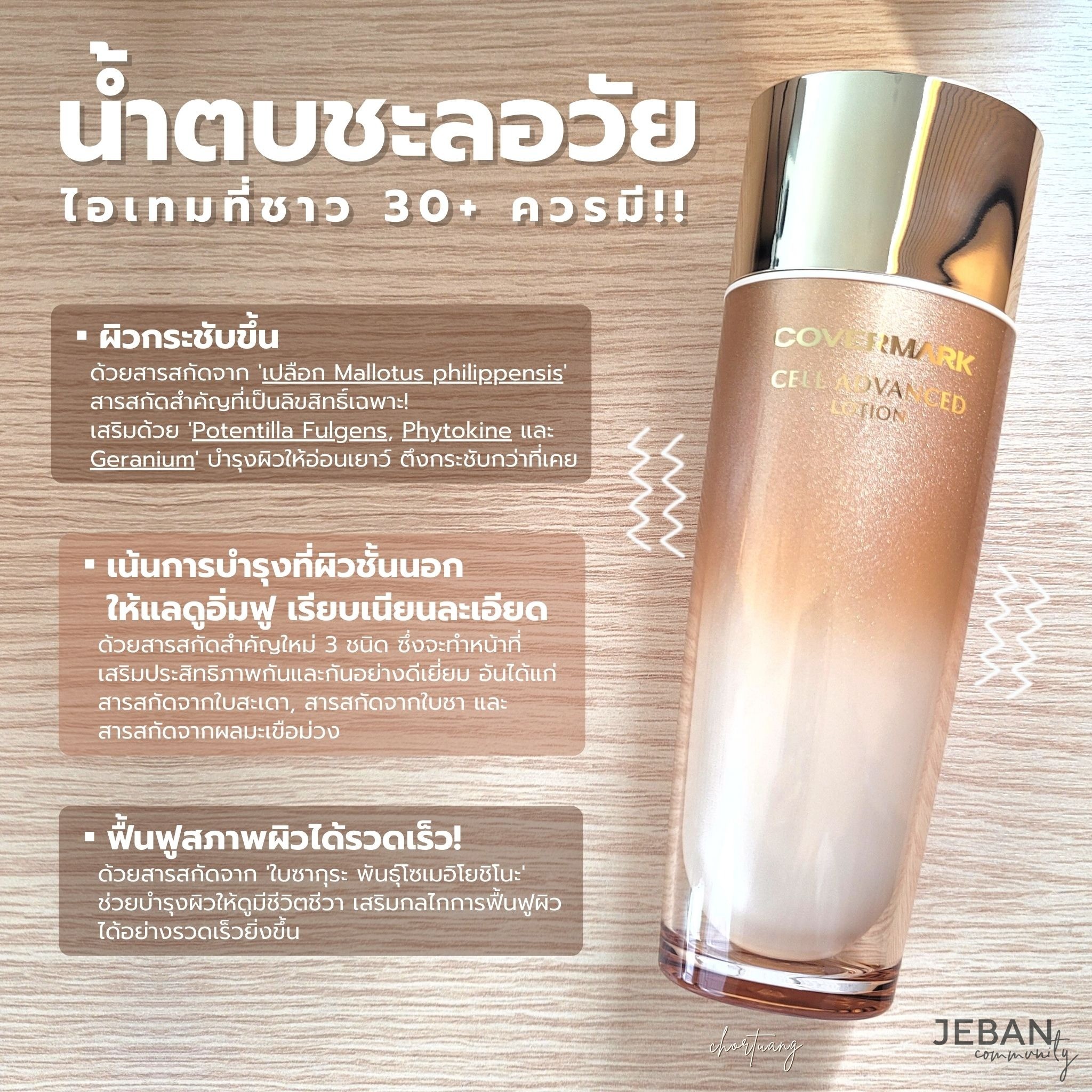 น้ำตบชะลอวัย COVERMARK Cell Advanced Lotion WS ผิวเนียน