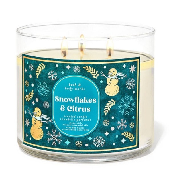 Snowflakes & Citrus 3-Wick Candle