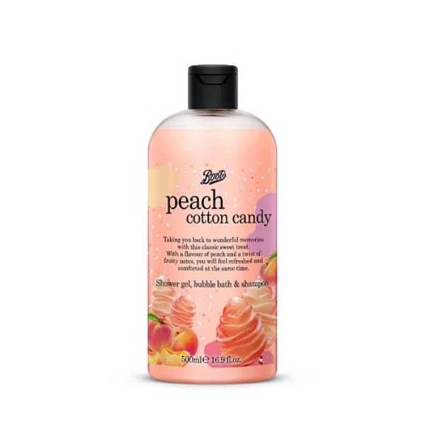 Peach Cotton Candy Shower Gel, Bubble Bath & Shampoo