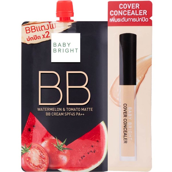 Watermelon & Tomato Matte BB Cream SPF45 PA++ (Free Cover Concealer)