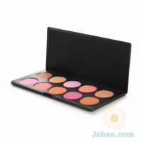 10 Color Professional Blush Palette