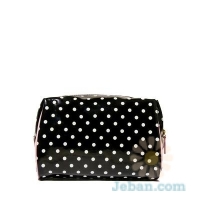 Polka Dot Black Cosmetic Bag