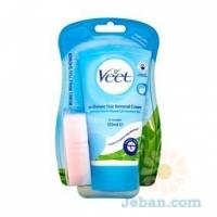 In-Shower Hair Removal Cream : With Aloe Vera & Vitamin E For Sensitive Skin