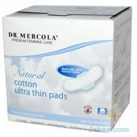Premium Feminine Care : Natural Cotton Ultra Thin Pads Night Time With Wings