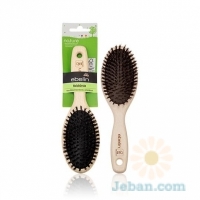 Wooden Brush Natural Bristle Oval Shape