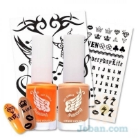 Hot Summer Nail & body Painting : 3 Tanning Orange