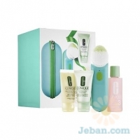 Clean Skin, Great Skin Sonic System Purifying Cleansing Brush Set For Oilier Skins