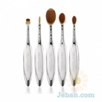 Elite, Mirror, White Velvet Edition, 5 Brush Set