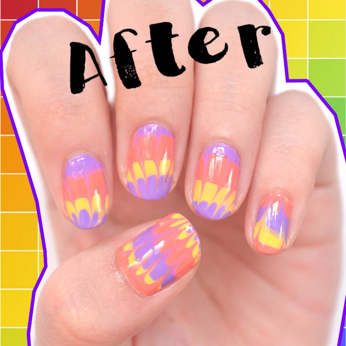 Not to Water Marble Nail Hack ทำเล็บด้วยตัวเอง ลายน้ำ โดยไม่ต้องจุ่มน้ำ